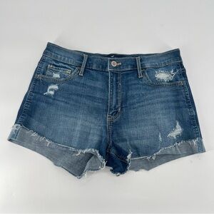 Hollister High Rise Short Short Cut Off Distressed Jean Shorts Size 7 Women’s
